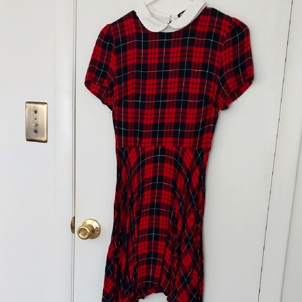 Plaid Red and Black babydoll Dress